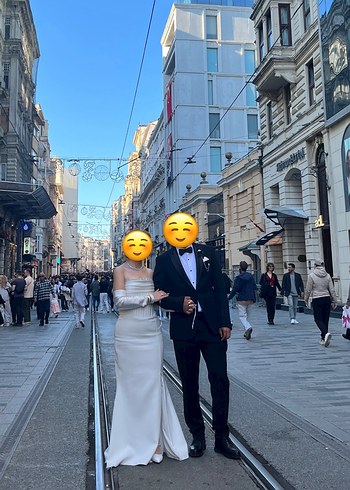 Beyaz Balık Model Taşlı Söz/Nişan/Nikah Elbise - Görsel 4