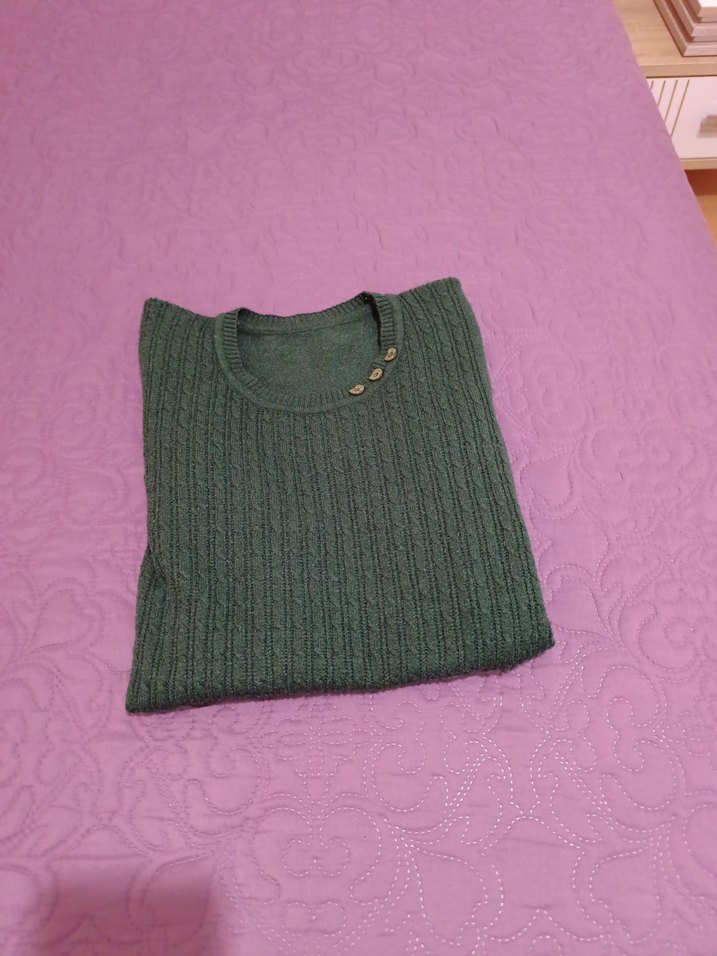 koyu yeşil Kadın Triko Kazak s beden - Görsel 2