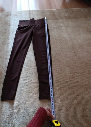 koyu kahverengi hatta mürdüm gibi Trendyol M beden tayt - Görsel 2