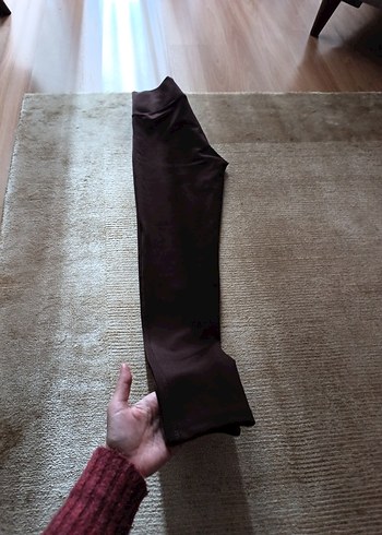 koyu kahverengi hatta mürdüm gibi Trendyol M beden tayt - Görsel 3