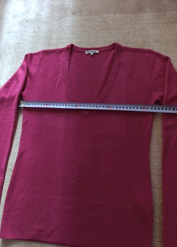 Pembe V Yaka Kadın Triko Kazak m beden - Görsel 2