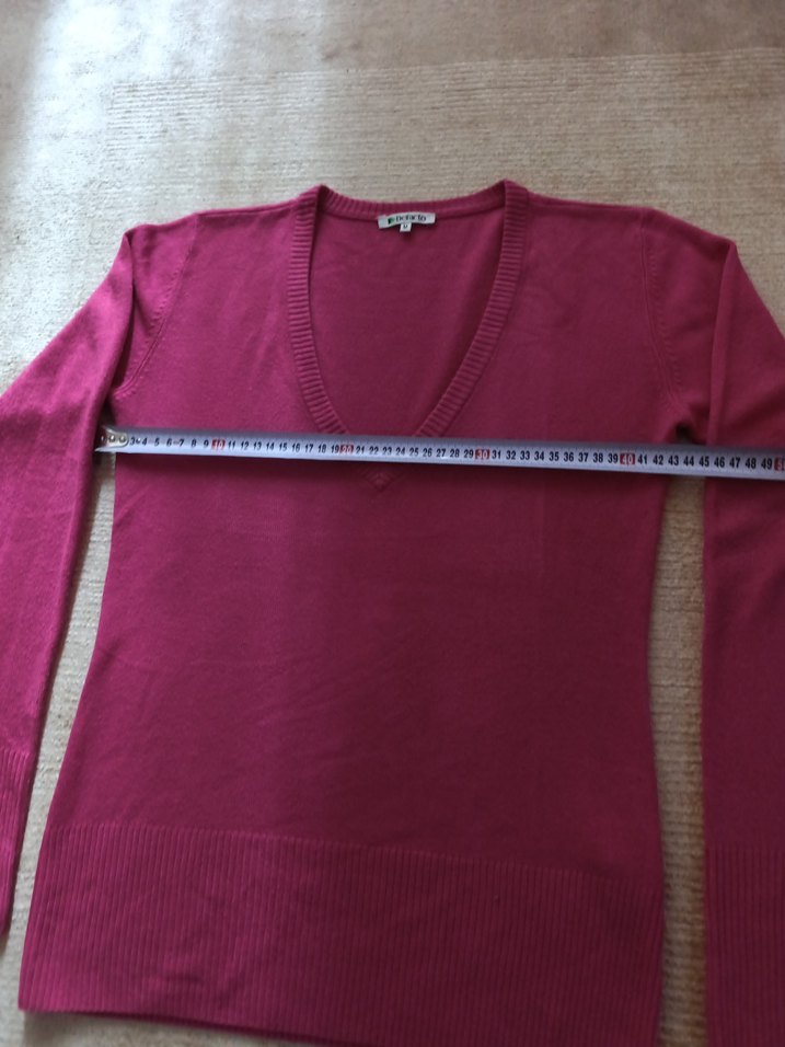Pembe V Yaka Kadın Triko Kazak m beden - Görsel 2