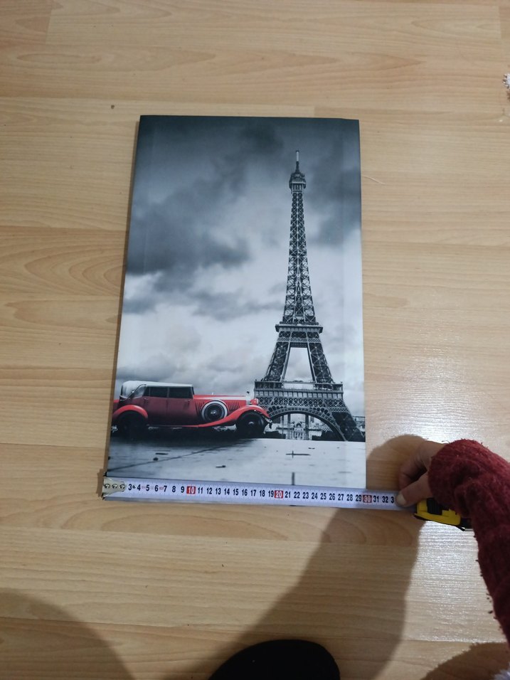 Eyfel Kulesi ve Klasik Araba Tablosu - Görsel 3