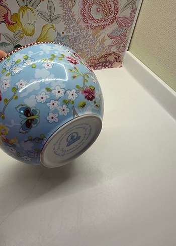 Mavi Çiçek Desenli Çukur Büyük Boy Kase - Görsel 2