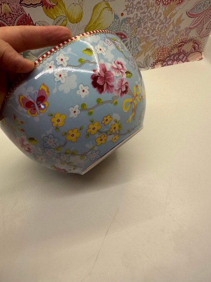 Mavi Çiçek Desenli Çukur Büyük Boy Kase - Görsel 4