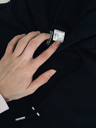 xs Beden siyah yanları yırtmaçlı H&M sweatshirt