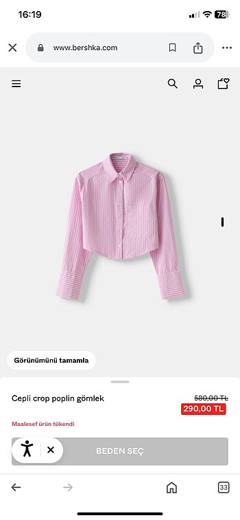xl Beden Bershka gömlek
