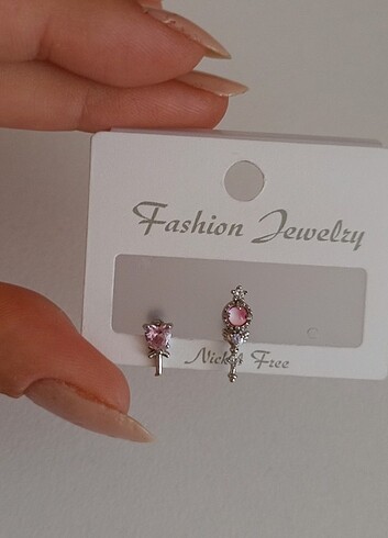Pembe Taşlı İkili Piercing