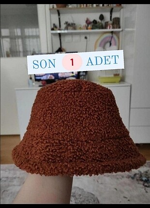 Taba rengi Peluş addax Bucket Şapka
