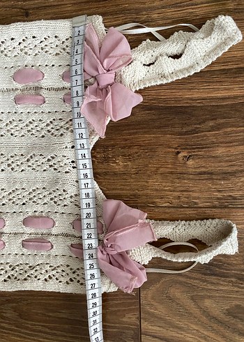 Dantel Detaylı Beyaz Bohem Örgü Büstiyer - Görsel 4