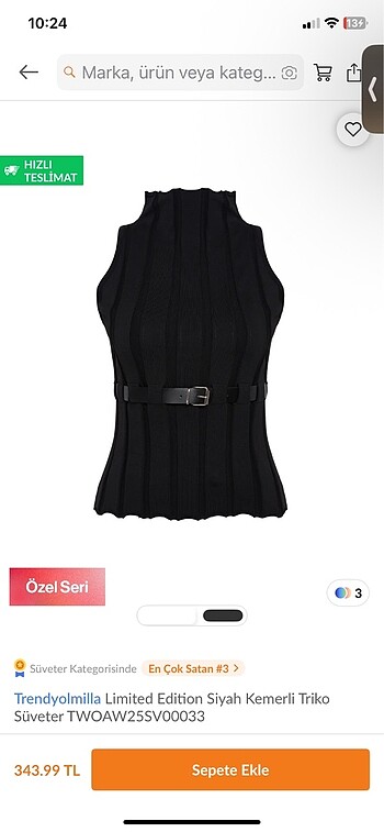 TRENDYOL MILLA LIMITED EDITION KEMERLİ SÜVETER