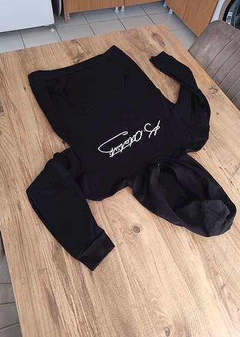 LCW Erkek ocuk Siyah Kapüşonlu Sweatshirt - Görsel 5