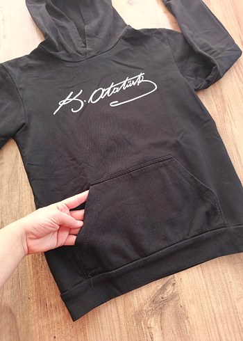 LCW Erkek ocuk Siyah Kapüşonlu Sweatshirt - Görsel 4