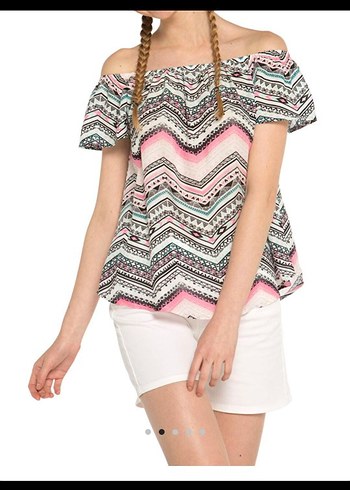 LCW KAYİK YAKA BLUZ VE MİDİ ŞORT - Görsel 9