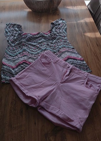 LCW KAYİK YAKA BLUZ VE MİDİ ŞORT - Görsel 4