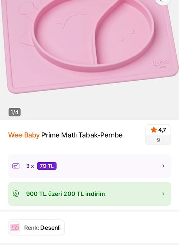 E BEBEK
Pastel Pembe Çocuk Tabak, Çatal, Bıçak Seti - Görsel 2