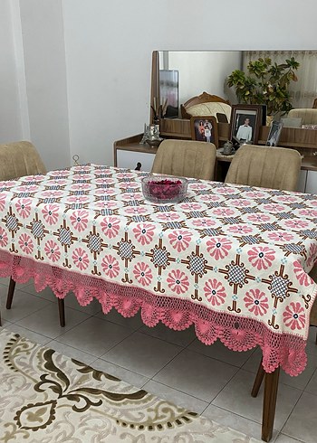 Pembe Etamin işlemeli Masa Örtüsü ve Yatak Örtüsü - Görsel 8