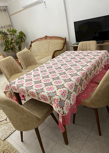 Pembe Etamin işlemeli Masa Örtüsü ve Yatak Örtüsü - Görsel 6