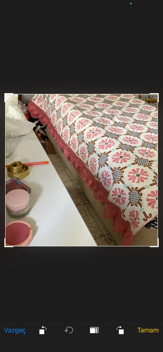 Pembe Etamin işlemeli Masa Örtüsü ve Yatak Örtüsü - Görsel 5