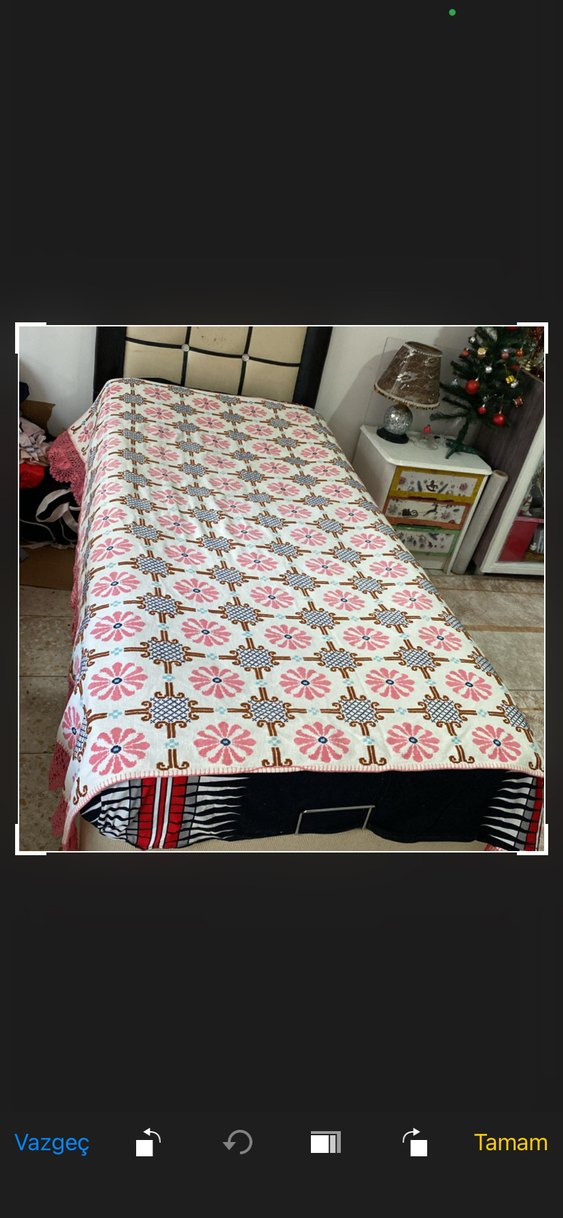 Pembe Etamin işlemeli Masa Örtüsü ve Yatak Örtüsü - Görsel 3