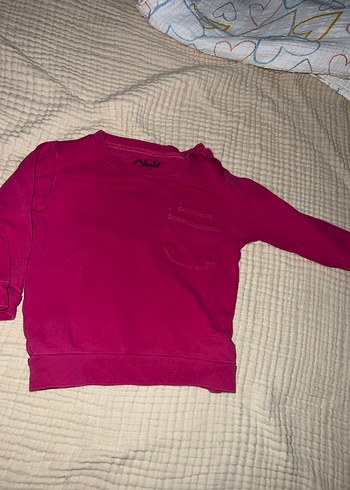 Pembe Düğmeli Uzun Kollu Bebek Tişörtü - Görsel 2