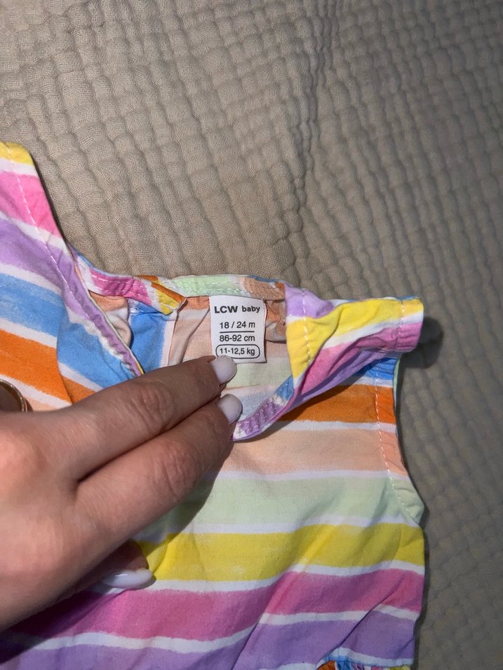 Kız Çocuk Çok Renkli Pilili Bohem Elbise - Görsel 2