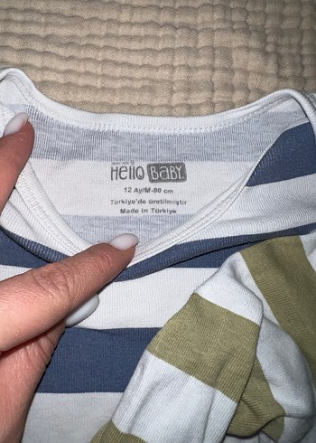 Uzun Kollu Erkek Bebek Çizgili Body - Görsel 2