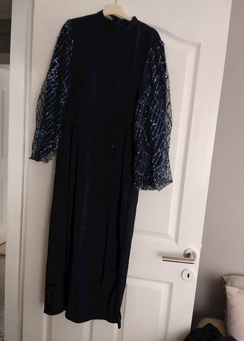 Uzun Siyah Gotik Kadın Abiye Elbise - Görsel 2