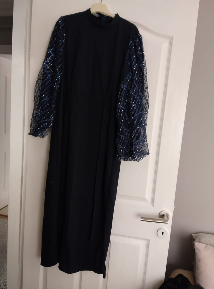 Uzun Siyah Gotik Kadın Abiye Elbise - Görsel 2