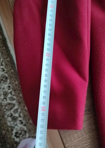 Bordo Uzun Kadın Kaban - Görsel 6