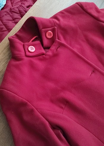 Bordo Uzun Kadın Kaban - Görsel 2