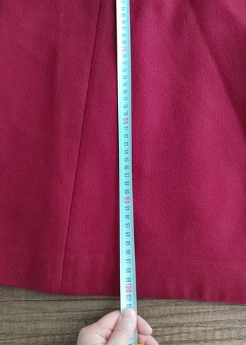 Bordo Uzun Kadın Kaban - Görsel 5