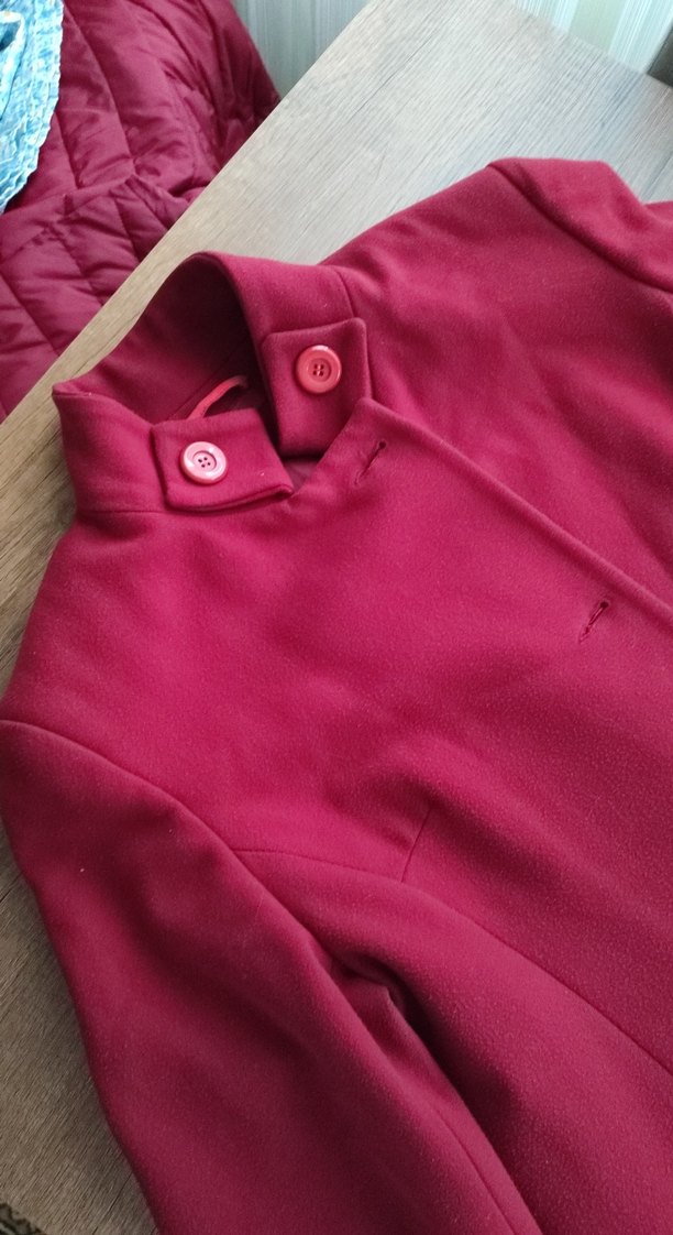 Bordo Uzun Kadın Kaban - Görsel 2