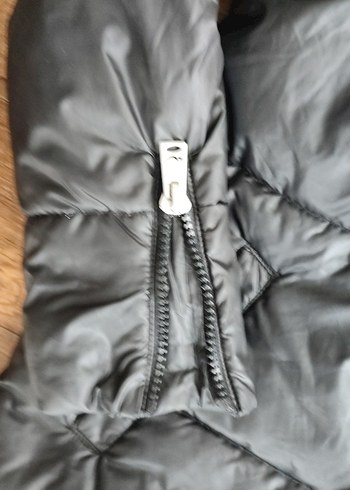 Fermuar ve çıt çıt düğmeli siyah Kadın Kışlık Mont Outlet ürünü - Görsel 5