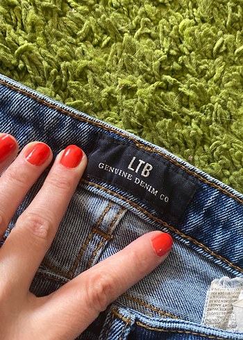 Gri Mavi Bağlamalı Desenli Kadın Jean - Görsel 4