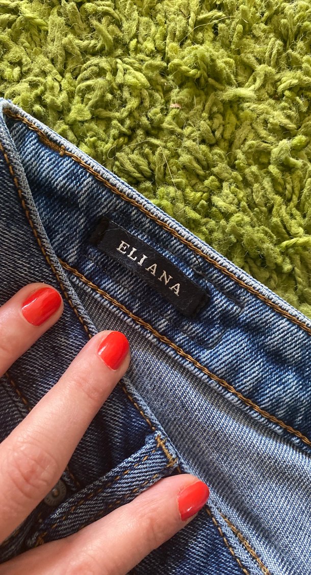 Gri Mavi Bağlamalı Desenli Kadın Jean - Görsel 5