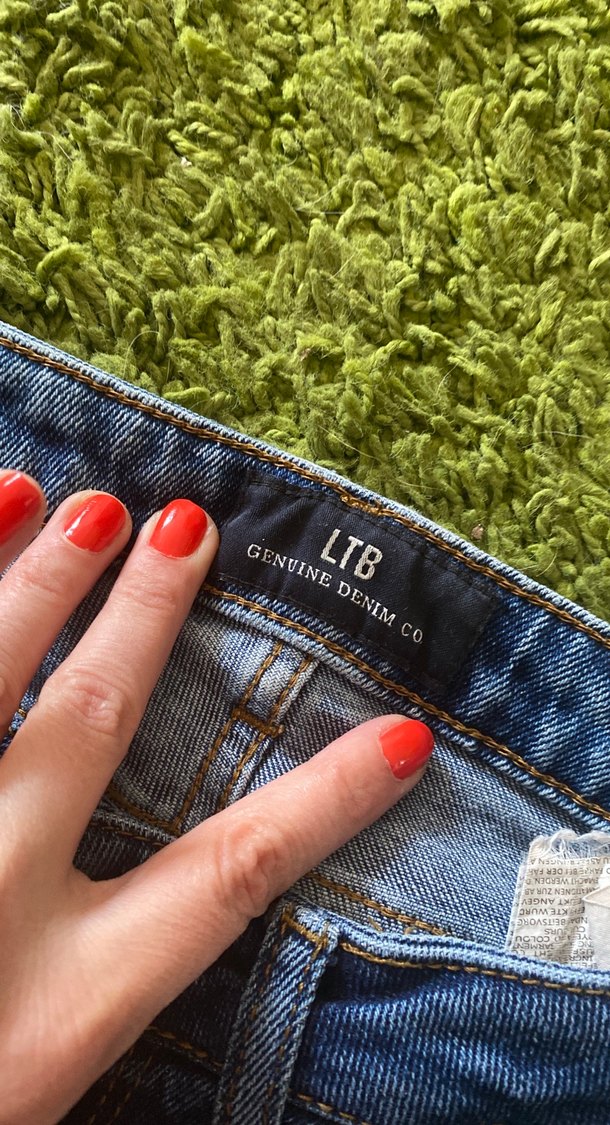 Gri Mavi Bağlamalı Desenli Kadın Jean - Görsel 4