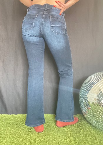 Lacivert Bol Paça Kot Pantolon - Görsel 2