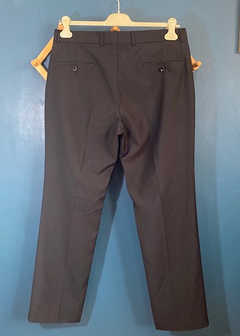 Erkek Kemerli Siyah Regular Fit Kumaş Pantolon - Görsel 2