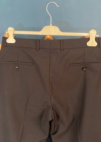 Erkek Kemerli Siyah Regular Fit Kumaş Pantolon - Görsel 3