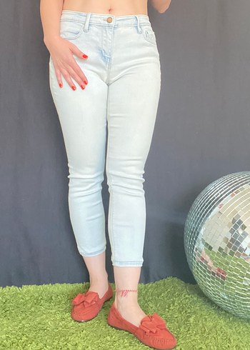 Beyaz Denim Pantolon - Görsel 2