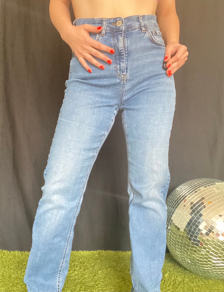 Yüksek Bel Kadın Kot Pantolon - Görsel 2