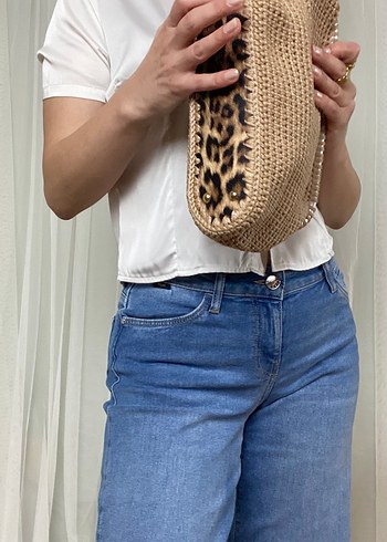 Bej Örgü Kadın Clutch Çanta - Görsel 6