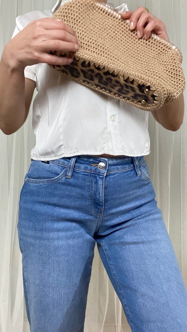 Bej Örgü Kadın Clutch Çanta - Görsel 4