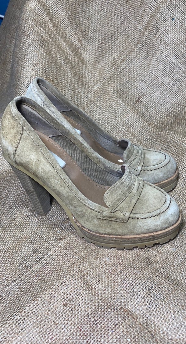 Bej Süet Topuklu Ayakkabı - Görsel 3