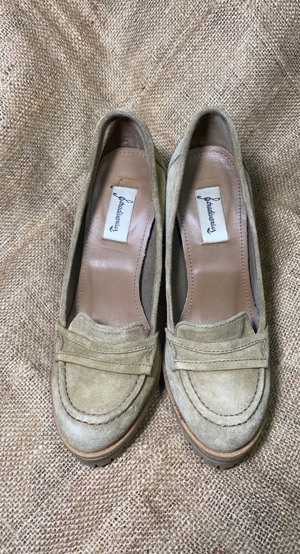 Bej Süet Topuklu Ayakkabı - Görsel 2