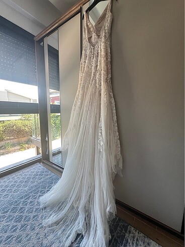 Oleg Cassini Gelinlik Dar kesim dantel - Görsel 6