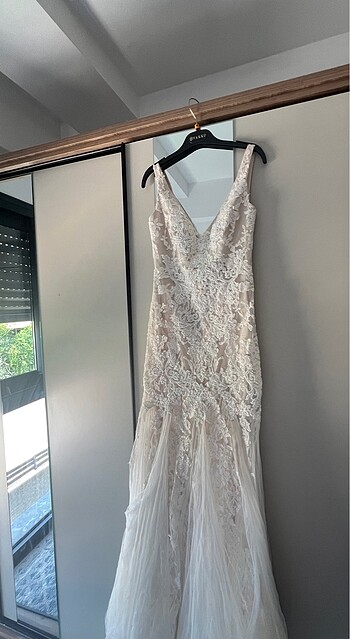 Oleg Cassini Gelinlik Dar kesim dantel - Görsel 8