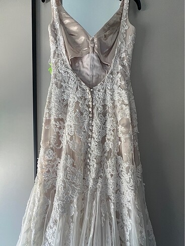 Oleg Cassini Gelinlik Dar kesim dantel - Görsel 7