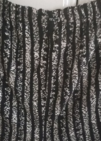 xl Beden Gri Zebra Desenli Bol Kesim Kadın Pantolon
